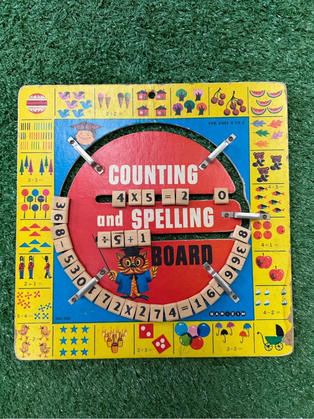Vintage Bar-Zim Spelling and Counting Board